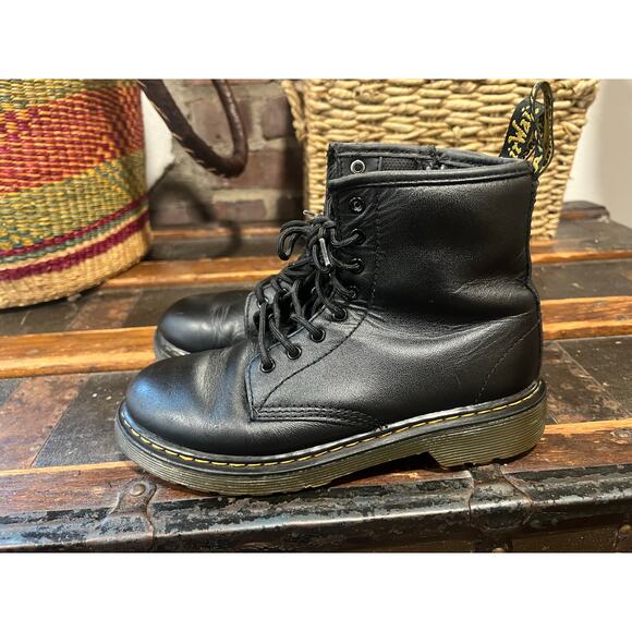 Dr. Martens 1460 Combat Boots Kids Black Size 3 - Picture 3 of 12